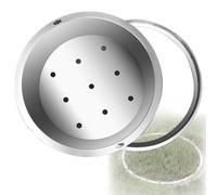 Couvercle Fosse Septique Encastrés en Acier Inoxydable, Plaque D'égout Ronds avec Base pour Pelouse, Trottoirs et Jardins Extérieurs(40x12cm/16x5in)