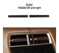 Couvercle Garniture de grille de ventilation centrale gauche et droite for climatiseur de voiture, compatible avec Porsche Taycan 9J1 (2019, 2020, 2021, 2022, 2023, 2024, 2025)(Gold Middle L and R)