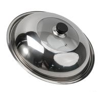Couvercle multifonction en acier inoxydable pour woks, garde vos aliments au chaud jusqu'à ce qu'ils soient servis (34 cm)