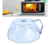 Couvercle multifonction pour micro-ondes, 26x11cm, bleu, anti-mielled et résistant à la chaleur