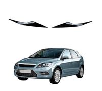 Couvercle Paupière de Sourcil Phare Avant pour Ford Focus MK2.5 2008 2009 2010 2011, 2 Pièces Garniture avec Ruban Adhésif ABS Adaptée,Gloss Black