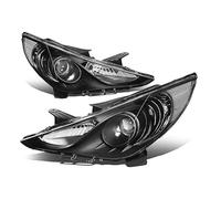 Couvercle Phare Phares Avant Pour Hyundai Pour Sonata 2011-2014, Feux De Jour, Clignotants Dynamiques, Lentille LED Sans Ampoule Headlight Assembly(Black Amber Corner)