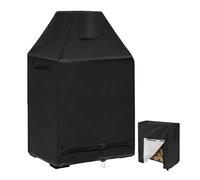 COUVERCLE PIT FUOCO - COUVERCLES EN MAILLEUR | Couvercle de cheminée à bois pour patio vertical | 38 x 26 x 54 pouces Protecteur coupe-vent pour le camin