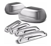 Couvercle Poignée Porte Chromé Et Ensemble De Couverture De Miroir Pour Jeep Pour Grand Cherokee 4 Portes 2005 2006 2007 2008 2009 2010 Cache de rétroviseur extérieur