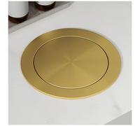 Couvercle poubelle en acier inoxydable 304 intégré pour comptoir - Conteneur simple doré et couvercle de canal de recyclage - Design durable et élégant