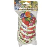Couvercle pour confiturier x6 - BOUCHONNERIE JOCONDIENNE - Décor fruits - Diamètre 82 mm - Rouge