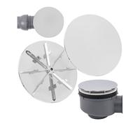 Couvercle pour écoulement de douche, Ø 114 mm, compatible avec la garniture d'écoulement Dallmer ORIO, ORIO V, ORIO 60 à partir de l'année de construction 2010, couvercle chromé pour douche