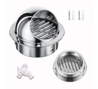 Couvercle pour Grille D'aération Résistant aux Intempéries Sortie D’air Murale Ronde en INOX 50 80 100 120 150 250mm Hotte D'aération avec Persiennes pour Garage Maisons(170mm/6.7in)