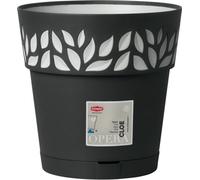 Couvercle pour pot CLOE auto-arrosant plastique anthracite d20x19cm