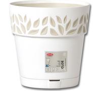 Couvercle pour pot CLOE auto-arrosant plastique blanc d15x15cm