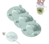 Couvercle pour Sachet de Thé, Porte-Sachet de Thé En Silicone avec Couvercle et Motif Chat Mignon, RéUtilisable, LéGer (10 Cm), Compatible Lave-Vaisselle, IdéAl pour Le Café(Green,3)