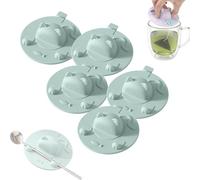 Couvercle pour Sachet de Thé, Porte-Sachet de Thé En Silicone avec Couvercle et Motif Chat Mignon, RéUtilisable, LéGer (10 Cm), Compatible Lave-Vaisselle, IdéAl pour Le Café(Green,5)