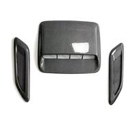 Couvercle Prise d'air Garniture décorative du couvercle sortie d'air Scoop capot voiture universel en plastique, faux accessoires extérieurs(3PCS Carbon)