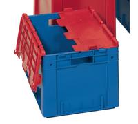 Couvercle rabattable PP L600xl400mm bleu avec charnière 4p./carton LA-KA-PE