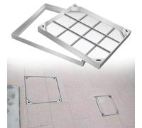 Couvercle rectangulaire en acier inoxydable 304 avec couvercle intégré et base pour fosses d'égout - Couverture d'inspection robuste pour jardin, maison, allée, cour (60 x 80 cm)