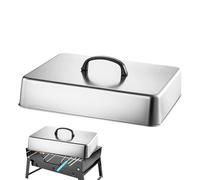 Couvercle Rectangulaire Pour Badigeonner - Couvercle De Cuisson À La Vapeur En Acier Inoxydable Avec Poignée, Cloche En inoxe Pour Plancha, Cloche De Cuisson Pour Burger, Fromage, Steak
