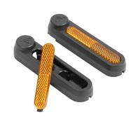 Couvercle réflecteur compatible avec Ninebot Segway F2 F2 Plus F2 Pro | Cache latérale pour roue arrière - Œil de chat - Jaune - Pièce de rechange pour scooter - Sécurité réfléchissante - Gauche et