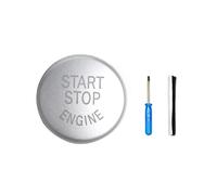 Couvercle Remplacement Du Bouton Démarrage Et D'arrêt Moteur Voiture Pour BMW Série 1/3/5 E87 E90/E91/E92/E93 E60 X1 E84 X3 E83 X5 E70 X6 E7 voiture accessoires interieur(Argent)