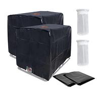 Couvercle Réservoir IBC, 2PCS Bâche Réservoir d'eau 1000L Couvercle Conteneur IBC avec 2 Sacs Filtrants Bâche Housse Protection Capot Protection Bâche Protection Convient pour Conteneur Réservoir IBC