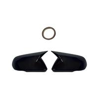 couvercle rétroviseur porte 1 Paire Caches Rétroviseurs Latéraux Fibre Carbone Noir Brillant Style Corne Pour Ford Pour Mustang 2015 2016 2017 2018 2019 2020(Lamp style Black)