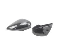 couvercle rétroviseur porte Lot De 2 Coques De Rétroviseurs De Rechange En Fibre De Carbone Imprimée Noir Brillant Pour Ford Pour Fiesta MK7 2008 2009 2010-2019(Aspect fibre de carbone)