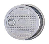 Couvercle rond de fosse septique avec base et anneau de traction en résine durable pour cour et jardin, 50 x 4 cm, design robuste et résistant aux intempéries