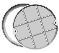 Couvercle rond en acier inoxydable 304 antidérapant pour allées, chemins, parkings (800 mm de diamètre)