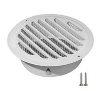 Couvercle rond en acier inoxydable pour hotte, Couvercle de ventilation en acier inoxydable, grille à persiennes, maille noire et blanche, 70-200mm(White,160mm/6.2inch)