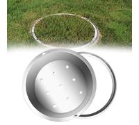 Couvercle rond en acier inoxydable robuste de 86,4 cm pour aménagement paysager, couvercle de vidange caché anti-rouille, idéal pour les jardinières et les zones d'herbe, design encastré