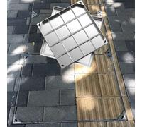 Couvercle rond en métal et cadre avec poignée en T pour allées et jardins, couvercle de drainage plat portable pour caves, couvercle d'accès aux eaux usées et robuste