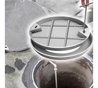 Couvercle rond invisible pour lavabo d'égout, couvercle encastré en acier inoxydable avec crochet, couvercle d'inspection d'accès, pour terrasses, jardins, garages et routes, 500 x 50 x 3 mm