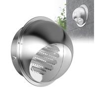 couvercle rond pour sèche-linge, Couvercle de conduit sécheuse rond en acier inoxydable 304 argenté for tuyaux 2 à 12 pouces(200mm)