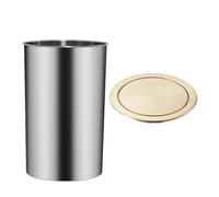 Couvercle Rond pour trémie à déchets de Plan de Travail en Acier Inoxydable 304. Rabat basculant Auto-fermant intégré. Poubelle encastrée pour Cuisine, Bureau et Salle de Bain.(Titanium)