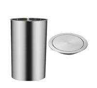 Couvercle Rond pour trémie à déchets de Plan de Travail en Acier Inoxydable 304. Rabat basculant Auto-fermant intégré. Poubelle encastrée pour Cuisine, Bureau et Salle de Bain.(Silver)