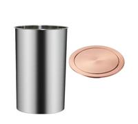 Couvercle Rond pour trémie à déchets de Plan de Travail en Acier Inoxydable 304. Rabat basculant Auto-fermant intégré. Poubelle encastrée pour Cuisine, Bureau et Salle de Bain.(Rose Gold)