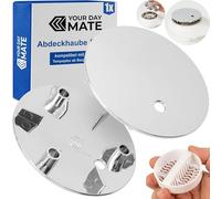 Couvercle Set avec Filtre à Cheveux pour écoulement de Douche, Ø 115 mm, Compatible avec l'écoulement Viega Tempoplex à partir de l'année de Construction 2006, Couvercle ABS ASA chromé