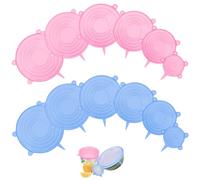 Couvercle silicone alimentaire 12 pieces sans BPA our un stockage sûr des aliments elastiques reglables polyvalentes reutilisables ecologiques robustes lavables au lave-vaisselle