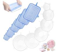 Couvercle silicone alimentaire 12 pieces sans BPA our un stockage sûr des aliments elastiques reglables polyvalentes reutilisables ecologiques robustes lavables au lave-vaisselle