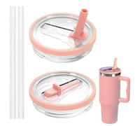 Couvercle Stanley Cup Etanche, Couvercle Stanley Cup, Convient Pour Tasse De 40 Oz Stanley Cup, Deux Couvercles, Deux Pailles, Réutilisable, Étanche Et Anti-Poussière (Rose)
