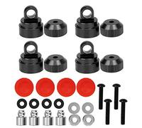 Couvercle supérieur d'amortisseur en Alliage d'aluminium, Accessoire de Mise à Niveau Durable Haute résistance pour Voiture TRAXXAS Slash 2WD RC Noir Argent Titane Bleu 4 pièces (BL Noir)