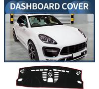 Couvercle Tableau Bord, Centre Console Antidérapant Tableau Bord Tapis Moquette Pour Porsche Macan 2015-2020 Haut Configuration Polyester Noir Rouge,1Pc