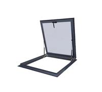 Couvercle trappe toit extérieur, trappe d'accès au toit avec verre, puits lumière en alliage d'aluminium for toit de maison, fenêtre sous-sol d'échappement de grenier étanche à la pluie.