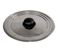 Baumalu – Couvercle multi-degrés universel – Acier inoxydable, bouton bakélite – Ø22/24/26 cm