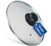 Couvercle universel, en verre, avec poignée et trou de ventilation, diamètre :20 cm, pour poêle à frire, poêle en fer et casserole