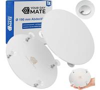 Couvercle universel pour écoulement de douche, Ø 190 mm, en acier inoxydable de 2,8 mm, montage par ventouse, compatible avec toutes les marques comme Viega, Grohe, Geberit, Dallmer, Wirquin, etc