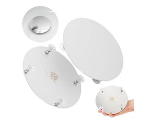 Couvercle universel pour écoulement de douche, Ø 190 mm, en acier inoxydable de 2,8 mm, montage par ventouse, compatible avec toutes les marques comme Viega, Grohe, Geberit, Dallmer, Wirquin, etc