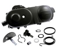 Couvercle variateur GY6 complet 10 pouces compatible avec REX Monza 50 L5Y | Ensemble carter moteur et démarreur au pied avec axe, sans capteur de cloche d'embrayage; compatible avec BAOTIAN BT49QT-10