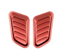 Couvercle Ventilation De Capot Universel Cache De Ventilation Avant Autocollants Étanches Prise D'air Voiture Flux D'air Capot Scoop Bonnet Décoration Kit De Modification Carrosserie Auto(Red)
