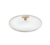 Couvercle verre 24 cm bouton bois de hêtre De Buyer