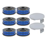 Couvercles de bobine et 6 bobines RAC123 pour tondeuses Ryobi RLT6030, RLT5127, RLT5027, RLT4125 et RLT4027 - Kit complet compatible